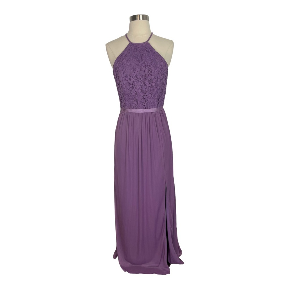 David's Bridal Size 8 Bridesmaid Dress - F19608 - Wisteria Purple - Lace